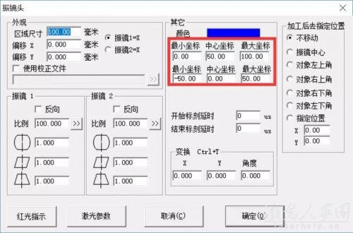 双头91看片免费版污打标机两个振镜头打标幅面为100mm，怎么绘制两个振镜的打标内容呢